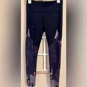 Under Armour Black & Purple Leggings—M
